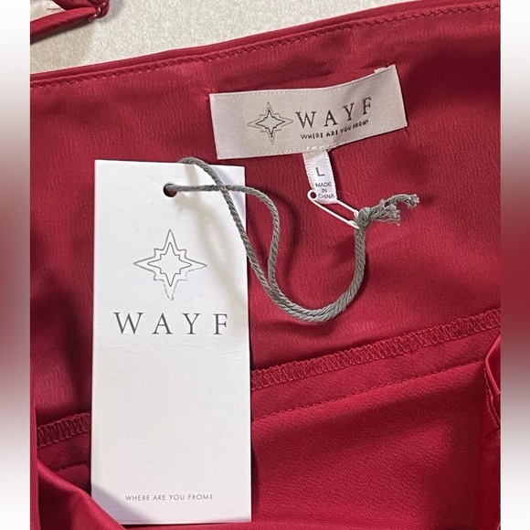 WAYF Women's Sweetheart Neck Sleeveless Cami Maxi Slip Dress in Red Size L NWT - Picture 12 of 16